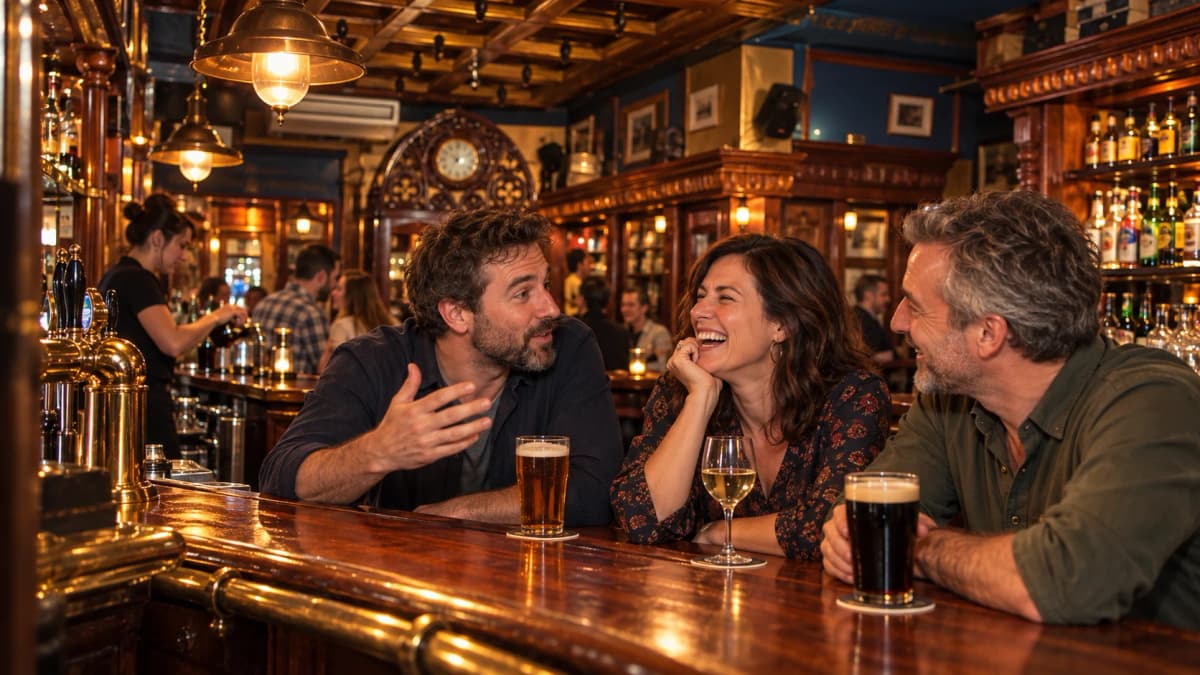 Wood, brass, and warm light: the secret of interior design that never goes out of style in a pub